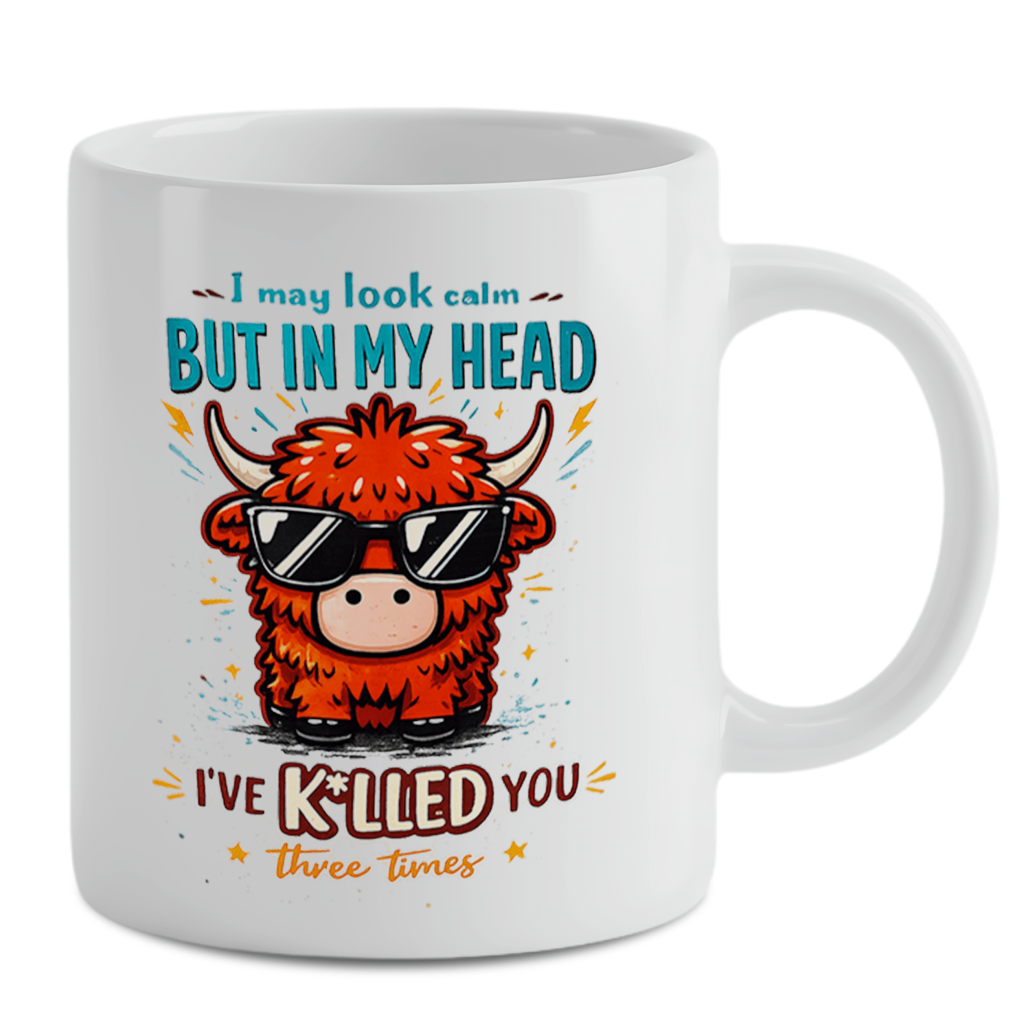 Coffee And Tea Quotes Funny - Yayla İneği Komik Sözü Baskılı Kahve