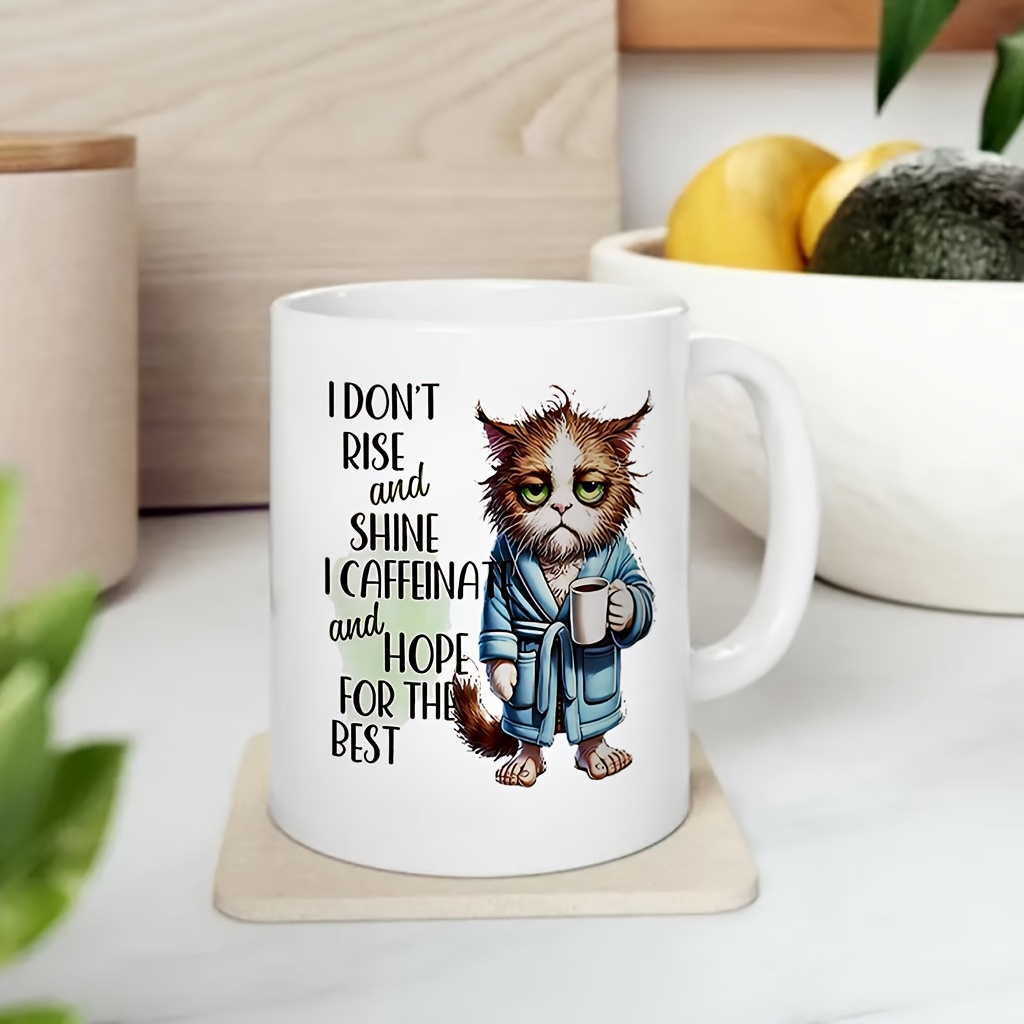 Coffee And Tea Quotes Funny - Komik Kedi Kupası, 'Ayanmıyorum, Kahve İçiyorum'