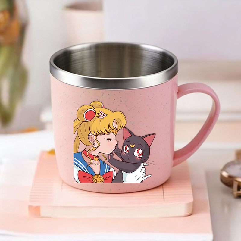Coffee Y Tea - Karikatür Sailor Moon Çocuk Süt Bardakları