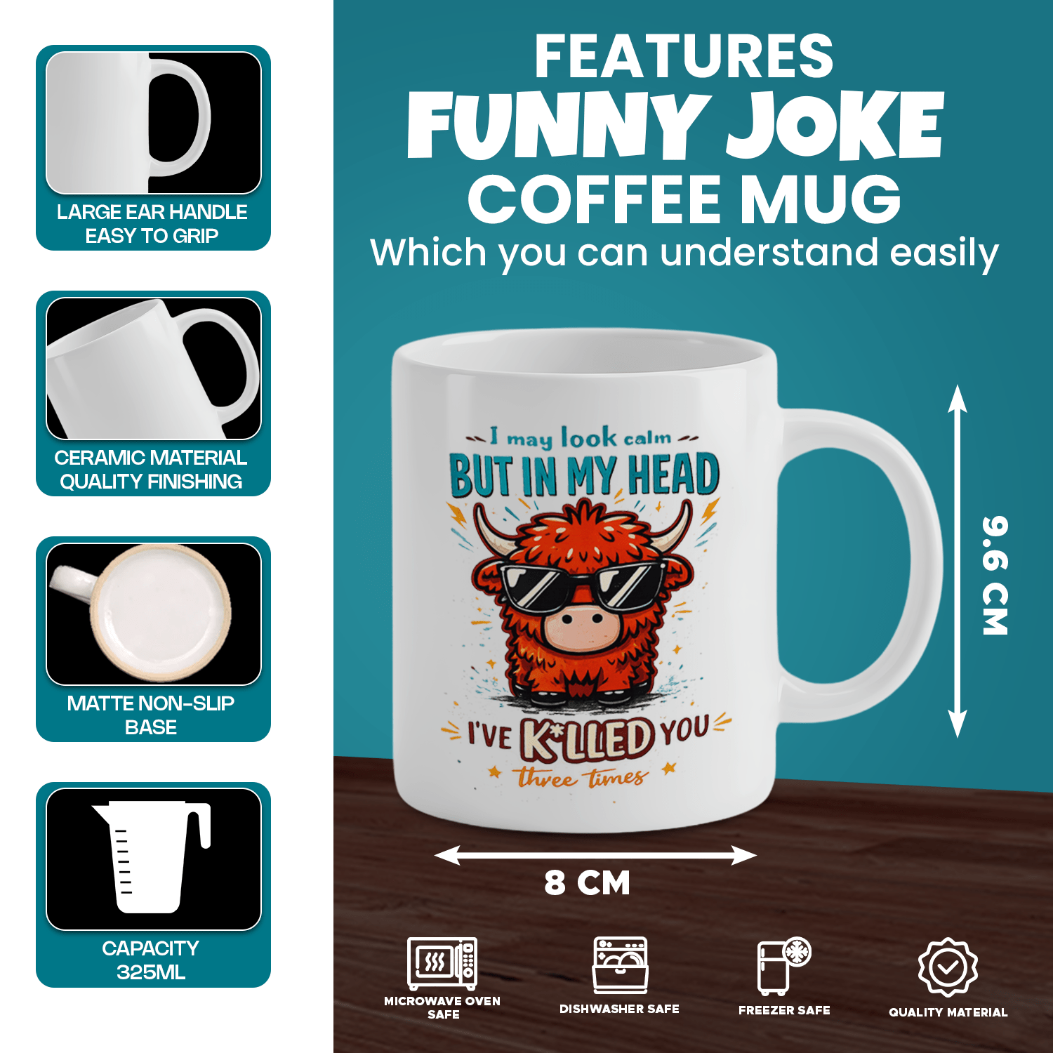 Yayla İneği Komik Sözü Baskılı - Coffee And Tea Quotes Funny incelemesi ve fiyatı