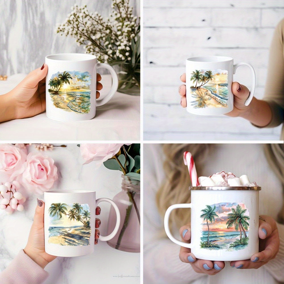 24 adet/takım yaz tropikal pla - Coffee Tea Paper Cups incelemesi ve fiyatı