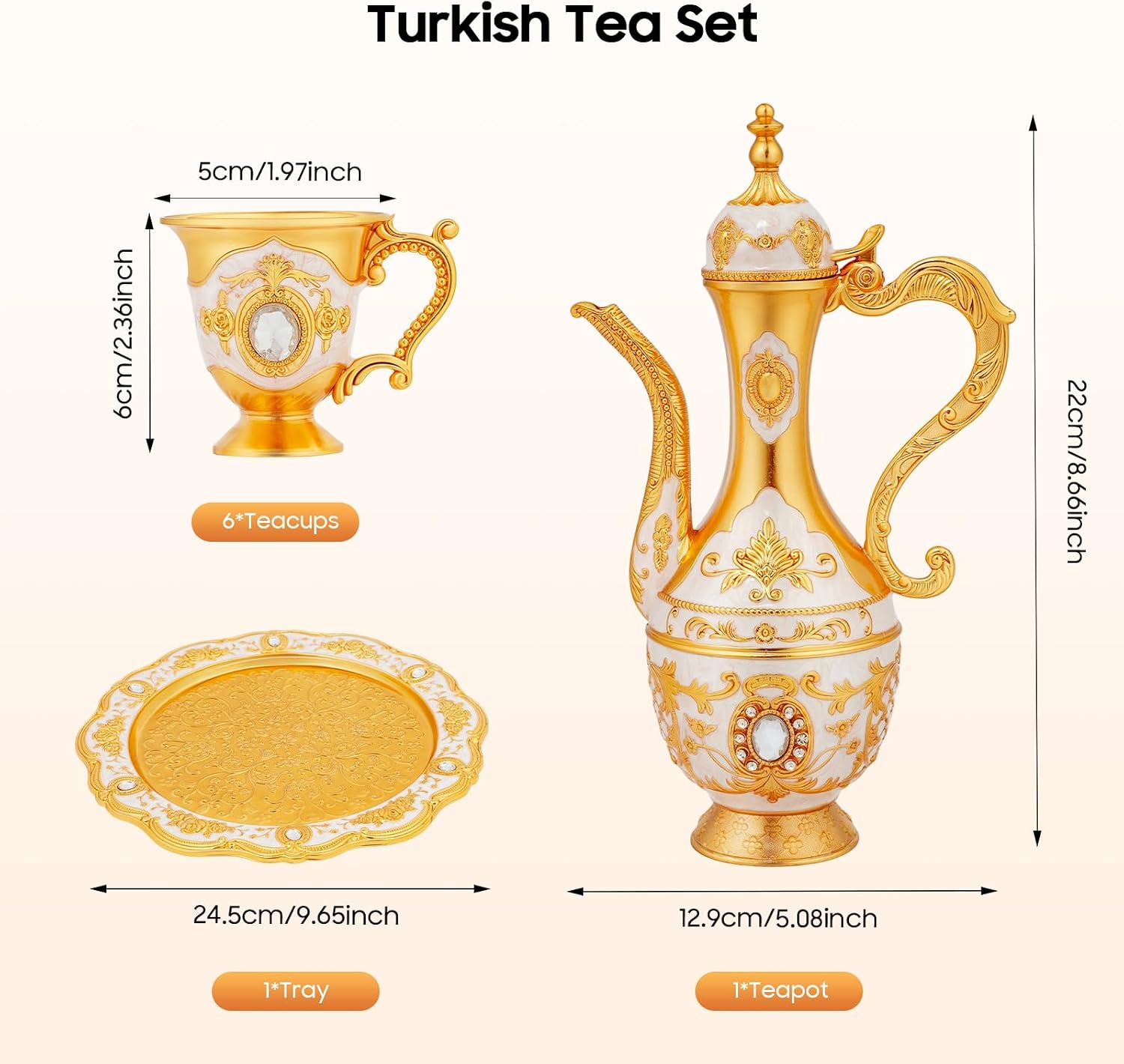 Vintage Türk Kahvesi Fincan Ta - Tea Coffee Pot Set incelemesi ve fiyatı
