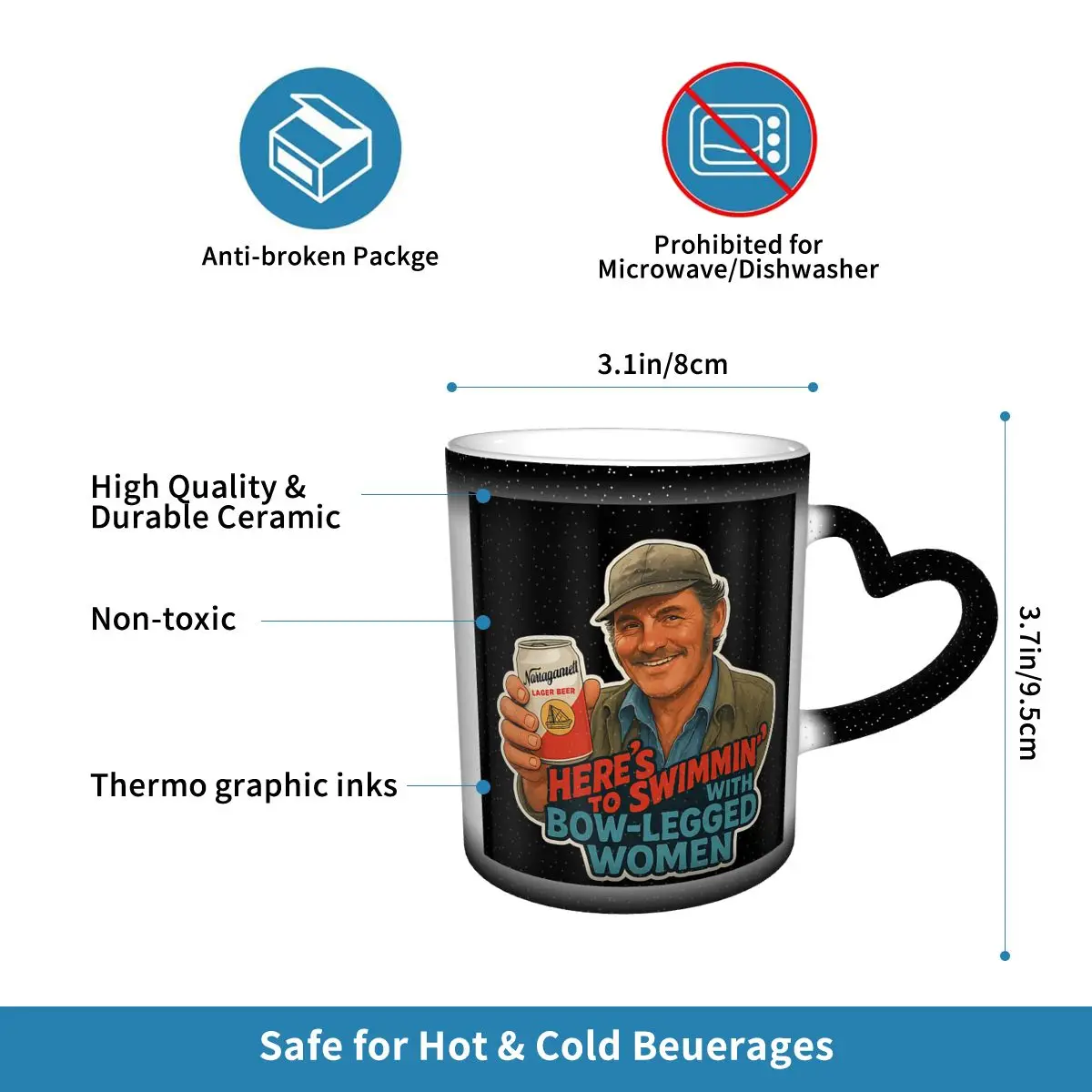 Heres To Swimmin Quint Jaws Fi - Coffee And Tea Quotes Funny incelemesi ve fiyatı